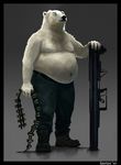  ammunition bear fat fur kjartan male mammal overweight rpg solo topless weapon white white_fur 