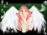  angel_wings feathers long_hair michiru_(pink) red_eyes red_hair seihou shuusou_gyoku solo vivit_(erich's_daughter) wings 