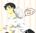  bad_id bad_pixiv_id hug hug_from_behind ikari_shinji male_focus multiple_boys nagisa_kaworu neon_genesis_evangelion school_uniform shirt sugitoki yaoi 