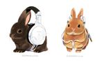  animal bunny fur goruti headphones no_humans simple_background 