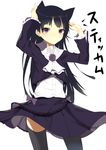  animal_ears bad_id bad_pixiv_id black_flower black_hair black_legwear black_rose flower frills gokou_ruri gothic_lolita lolita_fashion long_hair mole mole_under_eye ore_no_imouto_ga_konna_ni_kawaii_wake_ga_nai purple_eyes ribbon rose soburi solo thighhighs 