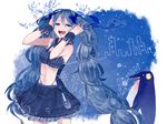  bad_id bad_pixiv_id bird blue_eyes blue_hair collar hatsune_miku itamidome long_hair navel open_mouth penguin skirt solo tears twintails very_long_hair vocaloid wrist_cuffs 