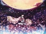  black_hair highres houraisan_kaguya long_hair red_eyes solo tokiame touhou very_long_hair wallpaper 