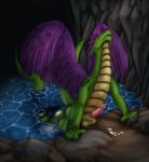  anal cum draekos dragon gay glow green male oral penis rimming scalie tail vashdragon water 