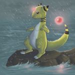  ampharos kei-le nintendo pok&#233;mon pok&eacute;mon rain sea solo video_games water 