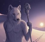  arctic_wolf canine desert female myenia naturally_censored photorealism solo werewolf wolf 