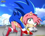  amy_rose blush doggy_position female hedgehog looking_at_viewer male mobius_unleashed penetration penis pussy pussy_juice sex smile sonic_(series) sonic_the_hedgehog straight vaginal vaginal_penetration 