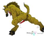  all_fours anthro anus balls blackteagan colored d4u_(artist) d4u_(color) erection hyena male mammal open penis plain_background pose precum raised_tail solo spots spreading tail tongue white_background 