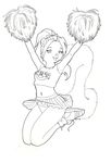  cheerleader clothed clothing crop_top dogslug female fluffy_tail greyscale hair hair_bow jumping kaytiedid line_art long_hair long_tail looking_at_viewer mammal midriff monochrome navel navel_piercing panties piercing plain_background pleated_skirt pom_poms ponytail raised_arm rodent shirt_logo shoes skirt sneakers socks solo squirrel tail teen underwear upskirt white_background woo_yay young 