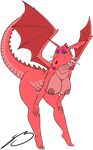  alpha_channel anthro anthrofied breasts dragon dragon_(shrek) female nipples pink pink_body plain_background rule_34 scalie shrek solo steven_stagg transparent_background wings 