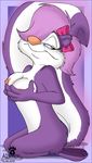  bow breast_lift breasts female fifi_la_fume fifi_le_fume fluffy_tail looking_at_viewer mammal nipples skunk smile solo tail tiny_toon_adventures tiny_toons warner_brothers 