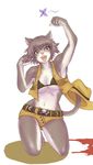  belt blood bra breasts butterfly cowgirl ditzy feline female hat insect japanese mammal plain_background solo underwear unknown_artist white_background wide_hips 