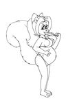 bikini clothed clothing female kaytiedid mammal plain_background ponytail popsicle pregnant rodent skimpy solo squirrel swimsuit tail teen wallaroo white_background young 
