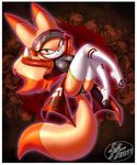  14-bis amber_eyes big_breasts breasts butt female fernando_faria gloves hair jacket legwear long_hair looking_at_viewer lying orange orange_body sega solo sonic_(series) stockings tail thighs tibleam 