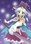  blue_hair hat marion marion_(rune_factory) rune_factory rune_factory_3 smile staff tongue witch witch_hat 