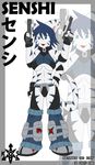  blue_eyes blue_hair cat feline female gun hair katsuke multi_limb multiple_arms mutant senshi solo weapon 