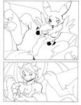  breasts canine comic digimon dragon female fox lotion male rabid renamon scalie sofa tail wings 