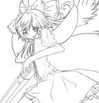  bad_id bad_pixiv_id greyscale highres lineart monochrome reiuji_utsuho solo st@rer touhou 