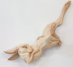  beth_cavener_stichter lagomorph pink pose rabbit sculpture solo stretch 