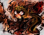  abstract bad_id bad_pixiv_id blonde_hair f7(eiki) fang flandre_scarlet hat red_eyes side_ponytail solo touhou 