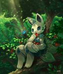  android apples butterfly by-nc canine cloud_(extvia) creative_commons cute extvia fox male solo tree 