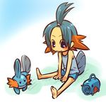  blue_eyes blue_hair clothing cosplay duo hair hitec human male mammal mudkip nintendo pok&#233;mon pok&#233;mon_trainer pok&eacute;mon shirt shorts video_games 