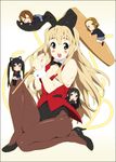  animal_ears blonde_hair bunny_ears k-on! kine kotobuki_tsumugi long_hair mallet mizuki_makoto pantyhose solo 