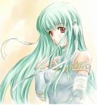  aqua_hair detached_sleeves dress female fire_emblem fire_emblem:_rekka_no_ken fire_emblem_blazing_sword gradient gradient_background green_hair hair_ornament long_hair lowres ninian red_eyes smile solo wind windy 