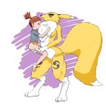  canine digimon female fox hug lesbian looking_at_viewer purple_(artist) renamon rika_nonaka 