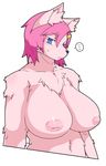  anthro big_breasts breasts chest_tuft female fur huge_breasts nipples nude plain_background solo tuft vicb60012 white_background 