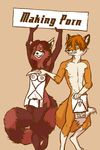  covering female fox heterochromia hobbes_maxwell male mammal meta nude red_panda 