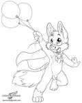 baloons black_and_white canine cub flaccid fox kennykitsune line_art male mammal monochrome penis solo wolfblade young 