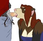  clothed clothing crys duo faceless_male fellatio female ferret hair josie_forscythe_(character) male mammal mustelid open_pants oral oral_sex pants penis plain_background red_hair sex straight taillone tongue tongue_out white_background 