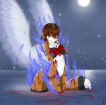  2009 blood canine covering_self female fire fox nateday nude pussy solo water wet wings 