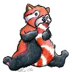  2007 ambiguous_gender cute firebringer hugging_tail red_panda reverse_countershadingreverse_countershading solo tail 