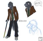  avian bird gregory_house house.m.d. jijix male solo standing walking_stick 