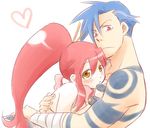  couple heart holding kamina love tattoo tengen_toppa_gurren-lagann tengen_toppa_gurren_lagann yoko_littner yoko_ritona 