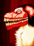  ambiguous_gender black_background black_hair canine chest_tuft dog flesh gums hair looking_at_viewer meme nightmare_fuel open_mouth red red_eyes smile.dog solo teeth tongue vector 