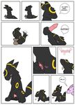  &hearts; caught comic dialog eeveelution espeon female feral insertion nintendo penetration pok&#233;mon pok&eacute;mon pussy radial sex_toy surprise tailwag text umbreon vaginal vaginal_insertion vaginal_penetration vibrator video_games 