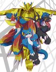  claws cyber_zai digimon flamedramon magnamon male raidramon red_eyes veemon 