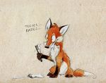  feral fox furgonomics humor mammal plain_background silly skia solo texture_background tongue toothbrush toothpaste white_background 