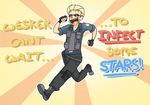  blonde_hair blush boots eyewear funny hair happy human humor humour inyuo mammal not_furry resident_evil running s.t.a.r.s. solo sunglasses tactical_vest uniform wesker 
