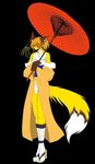  bottomless canine clothing countershading feminine fox fundoshi fur girly high_heels japanese_clothing kimono legs_together looking_at_viewer looking_down mammal parasol sandals socks solo umbrella underwear unknown_artist yellow_fur 