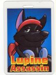  2010 anthrocon badge bandanna black_nose canine cooner dj green_eyes headphones looking_at_viewer lupine_assassin male solo wolf 