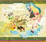  :3 amazon_(company) bad_id bad_pixiv_id blue_eyes blue_hair brick_wall cat egasumi hatsune_miku heart long_hair mushroom necktie open_mouth running_bond seigaiha shopping_cart skirt solo stuffed_animal stuffed_toy teddy_bear twintails vocaloid 