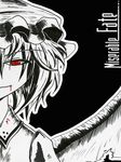  bad_deviantart_id bad_id bat_wings blackmorass blood hat red_eyes remilia_scarlet short_hair solo spot_color touhou traditional_media wings 