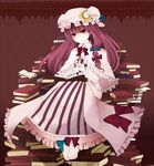  bad_id bad_pixiv_id book book_stack crescent hat long_hair neko-san_(dim.dream) patchouli_knowledge pile_of_books purple_eyes purple_hair reading sitting sitting_on_books sitting_on_object solo too_many too_many_books touhou 