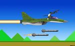  airplane ak-47 assault_rifle bullet_bill darkdoomer fighter_jet fire gun male mario_bros missile miw pants pixel_art shirt shoes solo weapon 