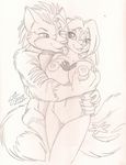  anthro ayana big_breasts breasts canine duo fabian female grope licking male mammal michele_light muscles nude plain_background pussy skunk tongue white_background wolf 