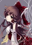  ascot bad_deviantart_id bad_id bow brown_eyes brown_hair character_name detached_sleeves gambol_edelin hair_bow hakurei_reimu long_hair smile solo touhou 